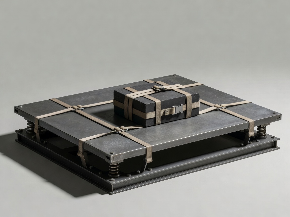 Controlled platform model test showing a small secured load shifted slightly off center